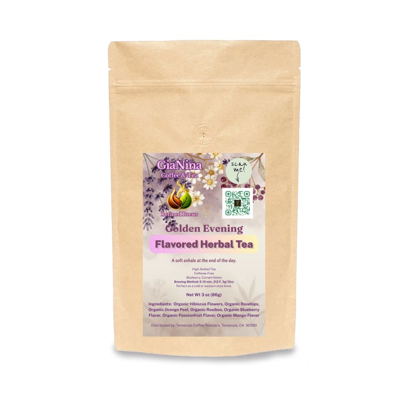 Golden Evening hibiscus berry rooibos loose leaf tea, 3oz, caffeine-free