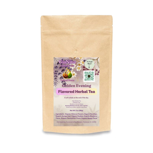Golden Evening hibiscus berry rooibos loose leaf tea, 3oz, caffeine-free