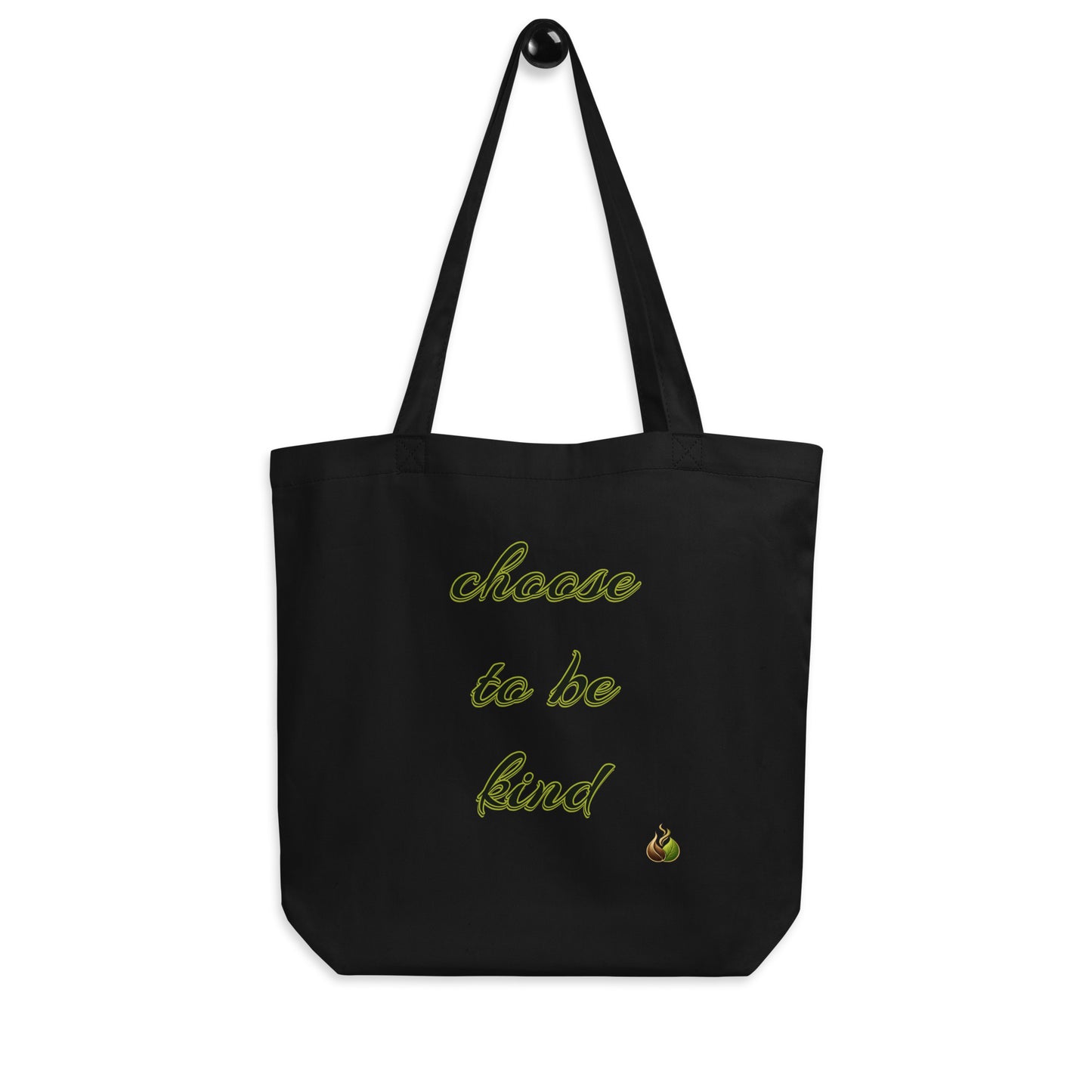 Black tote bag with 'silent confidence' text and a drop symbol on a white background