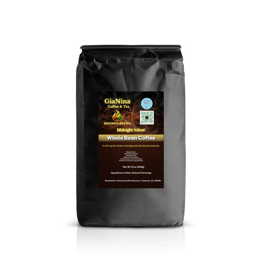 Black coffee bag with GiaNina label on a white background