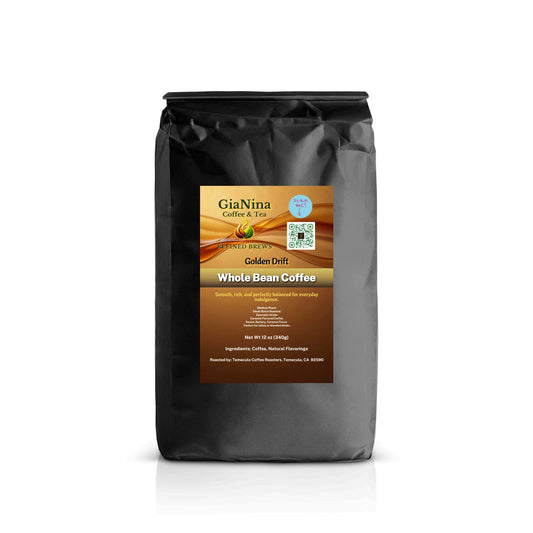 Black coffee bag with GiaNina label on a white background